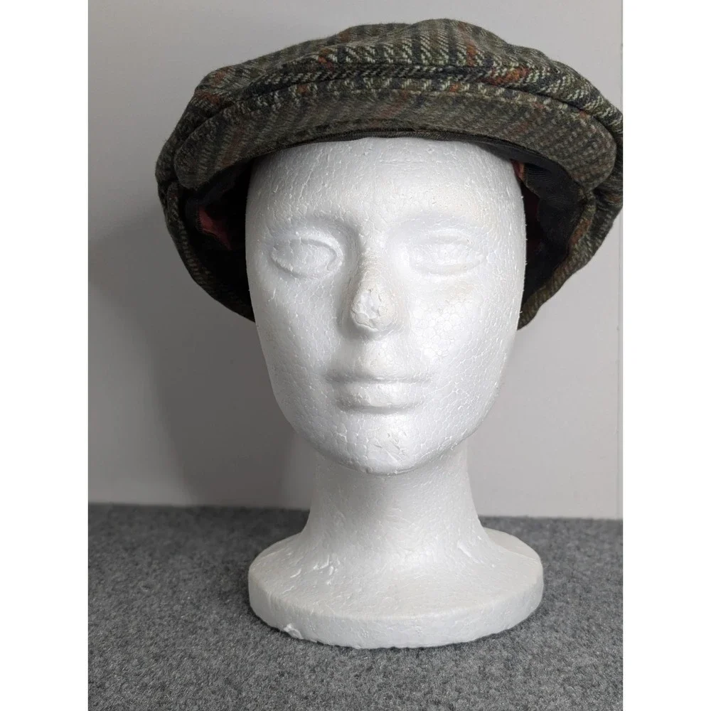 Vintage Shandon Headwear Newsboy Hat Cap EXL Donegal Tweed IRELAND WOOL - 7 5/8
